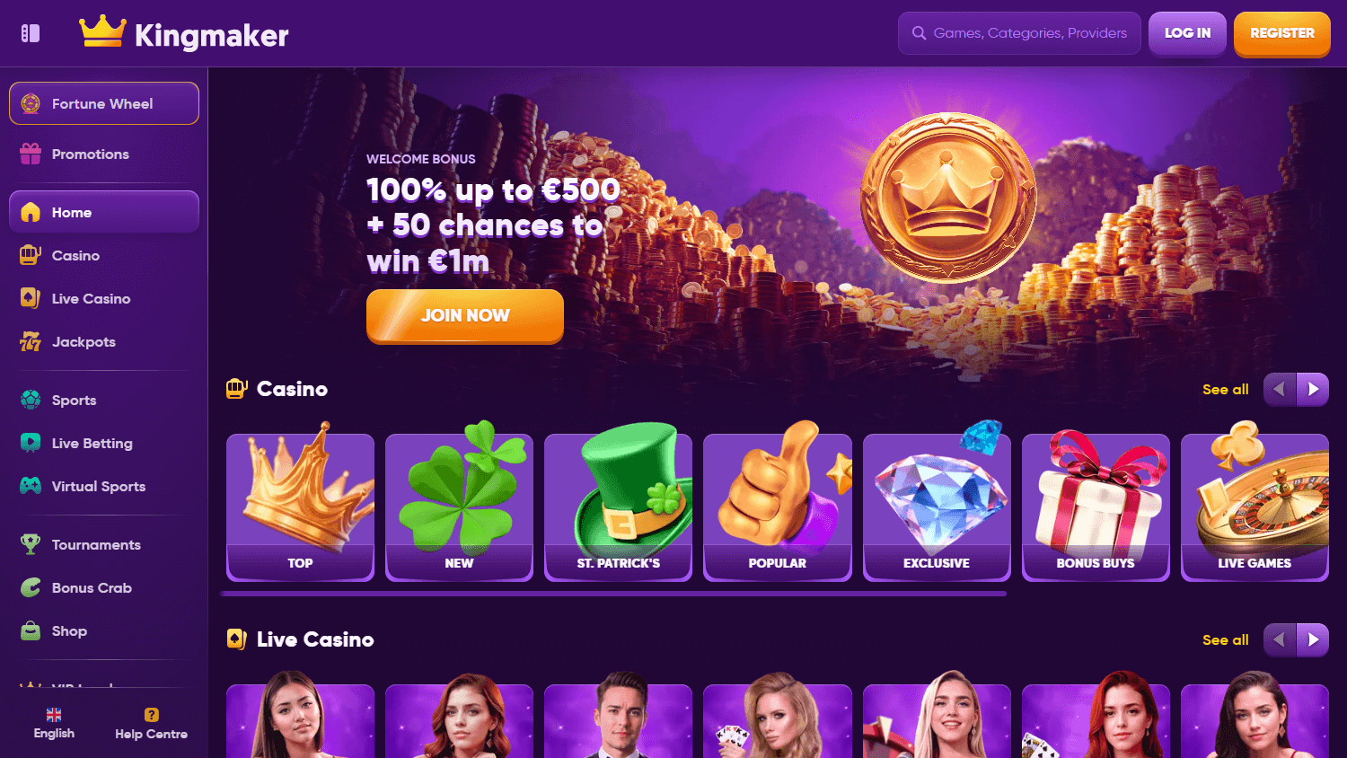 Kingmaker Casino Desktop screenshot