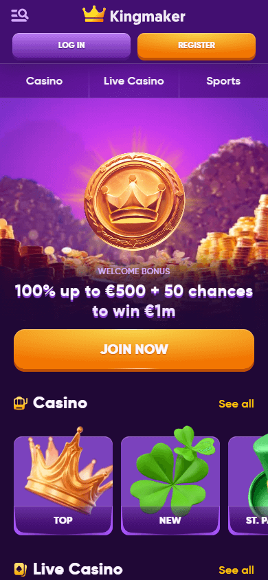 Kingmaker Casino Mobile screenshot